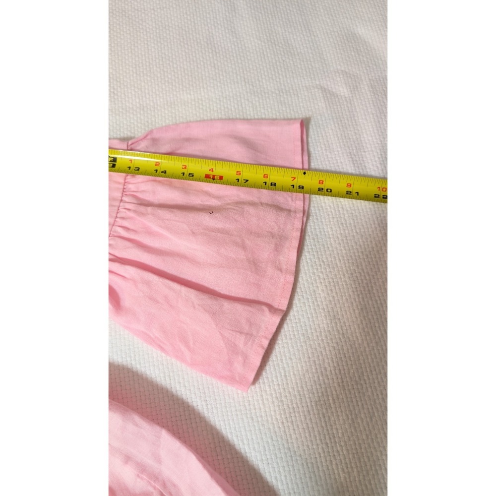 Lilly Pulitzer Bekah 100% Linen Pink Blouse Top Sz Small - Picture 6 of 12